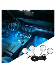 Luces LED para Interior de Coche Wuyaoyao Azul Hielo 4 en 1