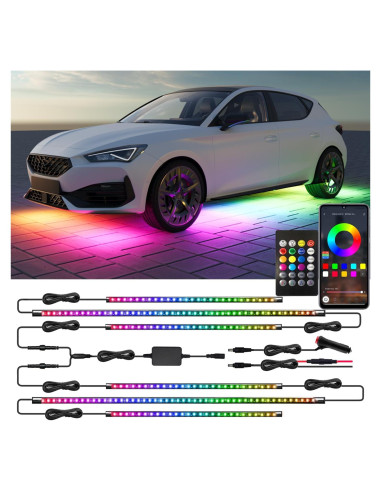 Luces LED Underglow Glowlendra RGB-IC 6 Pcs para Carro