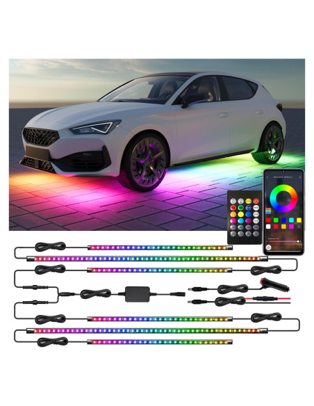 Luces LED Underglow Glowlendra RGB-IC 6 Pcs para Carro