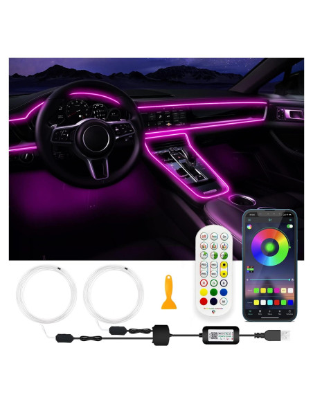 Luces LED de Coche SAMGCHI 2 en 1 4m RGB Control APP RF