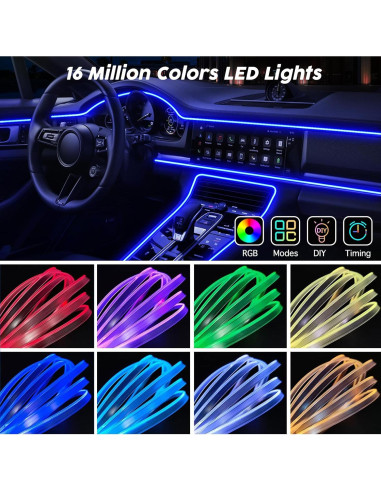 Luces LED de Coche SAMGCHI 2 en 1 4m RGB Control APP RF