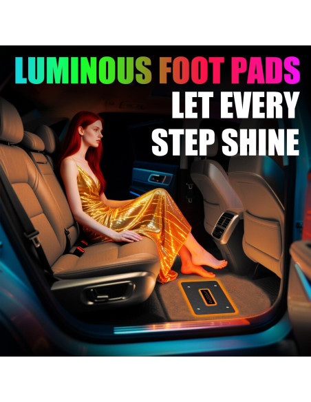 Luces LED de tira Hemei LFM001 para interior de coche, 4 unidades