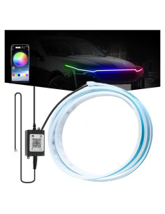 Tira de luz LED RGB Vooda 152cm para capó de coche