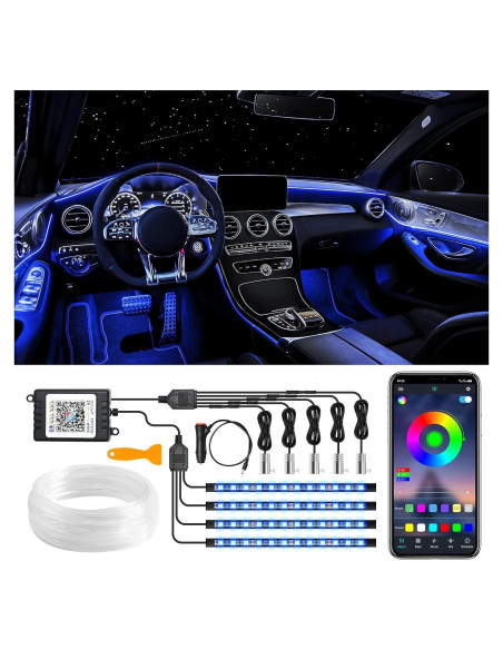 Luces LED de tira FICOLPO D-9 en 1 RGB para coche 12V