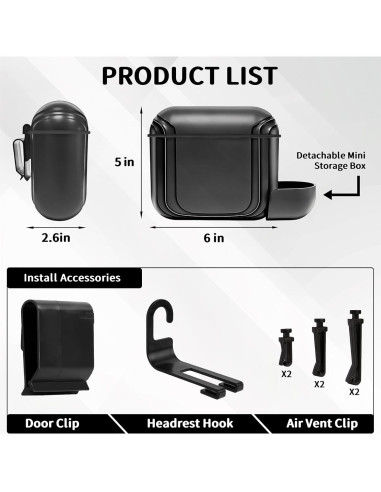 Basurero de Coche LEIWOOR a Prueba de Fugas con Tapa - Compacto y Multiusos