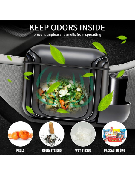 Basurero de Coche LEIWOOR a Prueba de Fugas con Tapa - Compacto y Multiusos