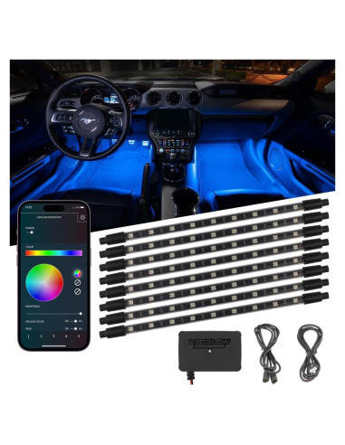 Kit de Iluminación LED Interior Multicolor Bluetooth LEDGlow 8 Piezas