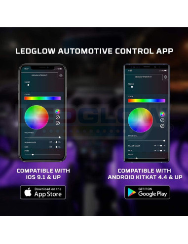 Kit de Iluminación LED Interior Multicolor Bluetooth LEDGlow 8 Piezas