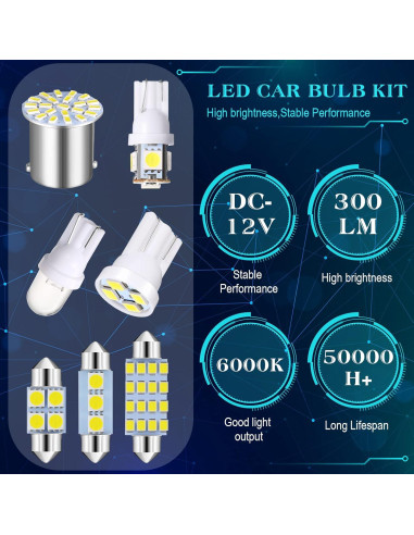 Kit de 70 Bombillas LED Frienda para Automóvil - Luz Interior 12V