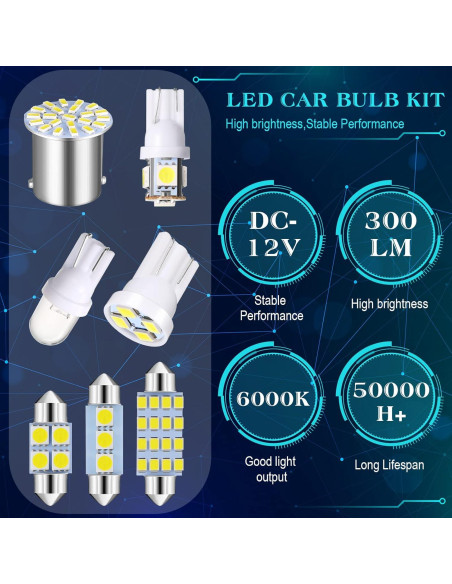Kit de 70 Bombillas LED Frienda para Automóvil - Luz Interior 12V
