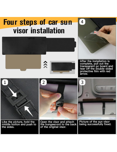 Extensor de Visera de Sol HUJIKF Retráctil 33 cm Anti-Deslumbrante