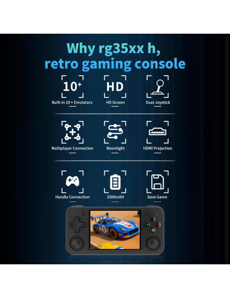 Consola de Juegos Portátil Anbernic RG35XX H 64GB Doble Joystick