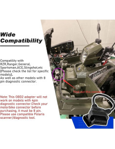Adaptador OBD1 8 Pines para ATV RZR Polaris - Cable OBD2 2