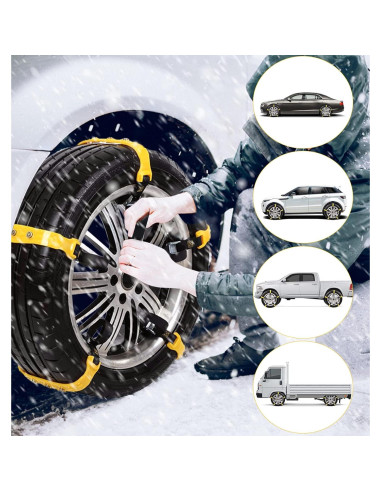 Cadenas para Nieve PSISABALL Ajustables 7.2-11.6" 10 Pcs