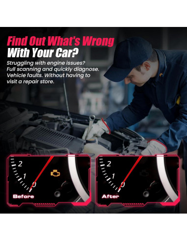 Escáner OBD2 Bluetooth FASLINK M2 para iPhone y Android