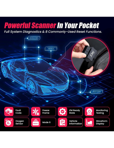 Escáner OBD2 Bluetooth FASLINK M2 para iPhone y Android