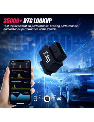 Escáner OBD2 Bluetooth FASLINK M2 para iPhone y Android