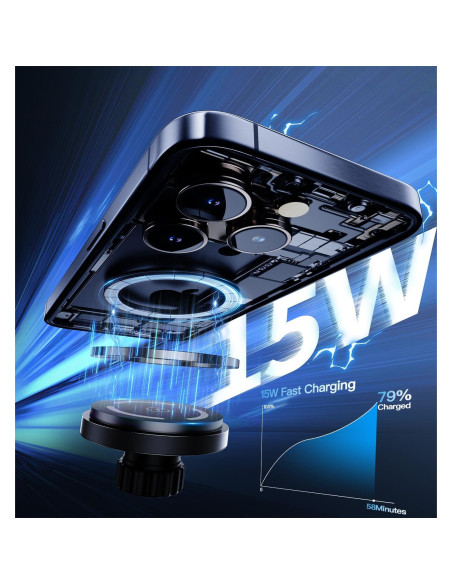 Cargador Inalámbrico para Auto LISEN 15W MagSafe Soporte Automático
