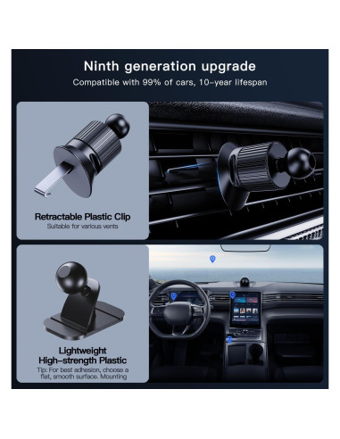 Cargador Inalámbrico para Auto LISEN 15W MagSafe Soporte Automático