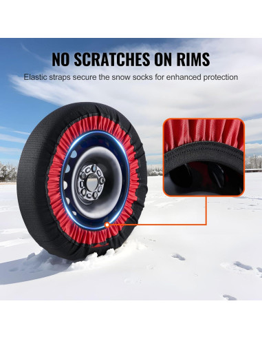 Calcetines de Nieve VEVOR para Neumáticos - Mediano, 2 Piezas