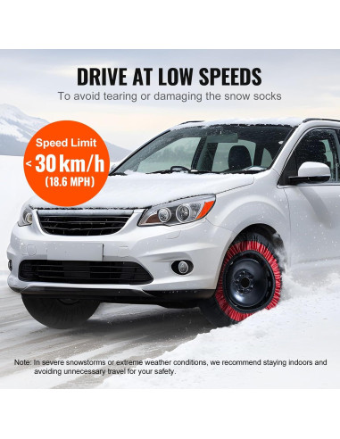 Calcetines de Nieve VEVOR para Neumáticos - Mediano, 2 Piezas