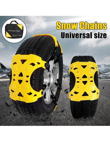 Cadenas de Nieve Jeremywell 6 Pcs Universales para Neumáticos 165-275mm