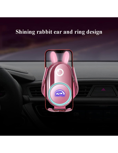 Soporte para teléfono de coche Peanutech Conejo Rosa 15W