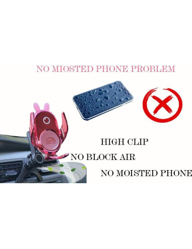 Soporte para teléfono de coche Peanutech Conejo Rosa 15W