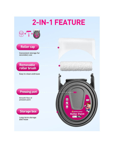 Pintura Blanca para Pared NEWALLENCE con Rodillo 2-en-1 158g