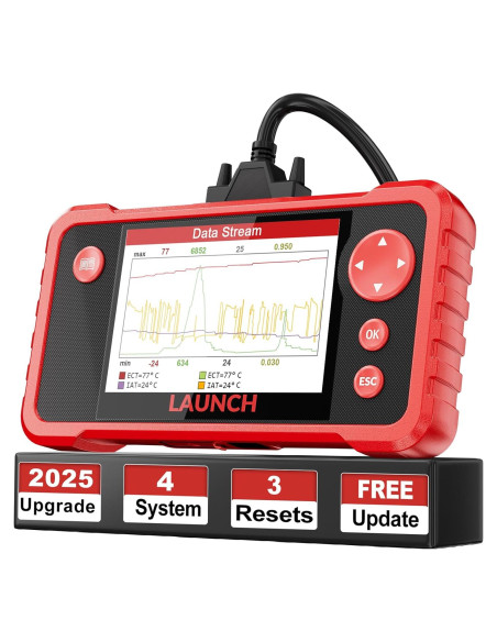 Escáner OBD2 LAUNCH CRP123 V2.0 Elite - Diagnóstico Motor/ABS/SRS