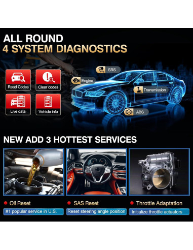 Escáner OBD2 LAUNCH CRP123 V2.0 Elite - Diagnóstico Motor/ABS/SRS