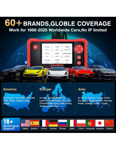 Escáner OBD2 LAUNCH CRP123 V2.0 Elite - Diagnóstico Motor/ABS/SRS