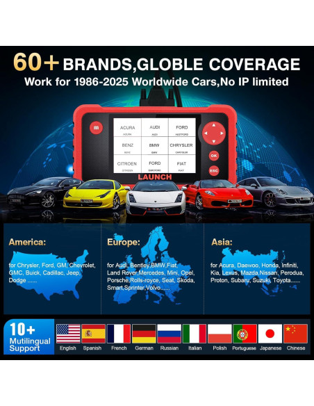 Escáner OBD2 LAUNCH CRP123 V2.0 Elite - Diagnóstico Motor/ABS/SRS