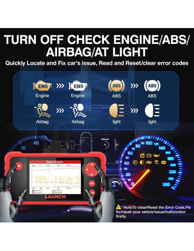 Escáner OBD2 LAUNCH CRP123 V2.0 Elite - Diagnóstico Motor/ABS/SRS
