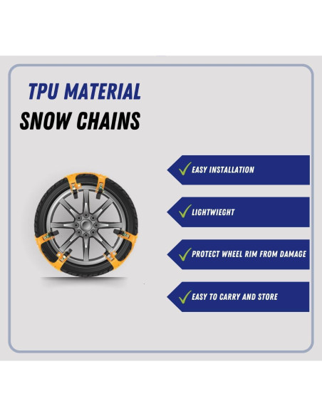 Cadenas de Nieve Jeremywell 6 Piezas Antideslizantes 165-275mm