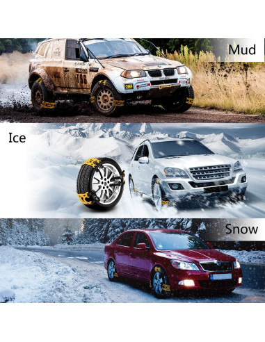 Cadenas de Nieve Jeremywell 6 Piezas Antideslizantes 165-275mm