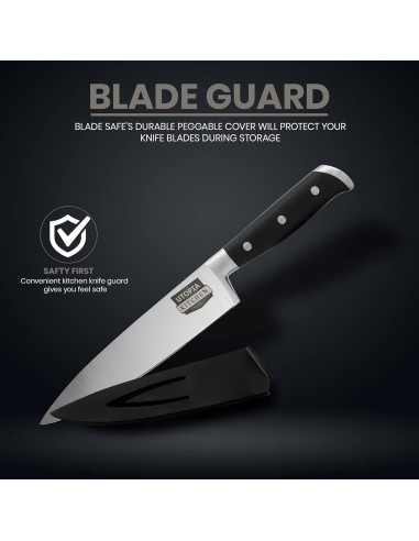 Cuchillo de Chef Utopia Kitchen 20.32 cm Acero Inoxidable Negro