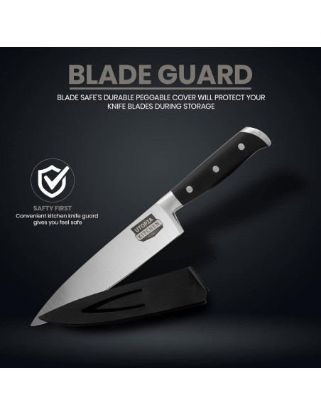 Cuchillo de Chef Utopia Kitchen 20.32 cm Acero Inoxidable Negro