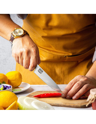 Cuchillo de Chef Utopia Kitchen 20.32 cm Acero Inoxidable Negro