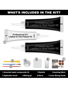 Kit de Reparación de Cuero y Vinilo Negro BSCPAM 150g 2