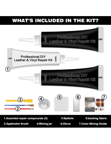 Kit de Reparación de Cuero y Vinilo Negro BSCPAM 150g