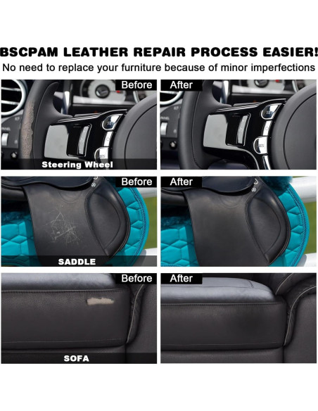 Kit de Reparación de Cuero y Vinilo Negro BSCPAM 150g