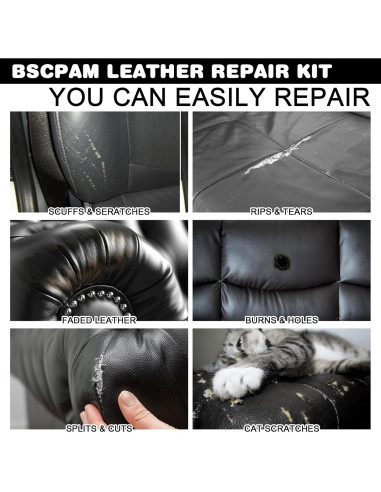 Kit de Reparación de Cuero y Vinilo Negro BSCPAM 150g