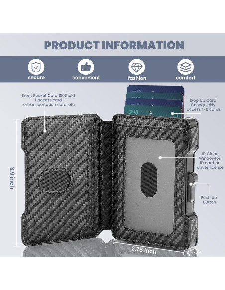 Billetera delgada AirTag Airzoo con bloqueo RFID - Negro Billetera delgada AirTag Airzoo con bloqueo RFID - Negro