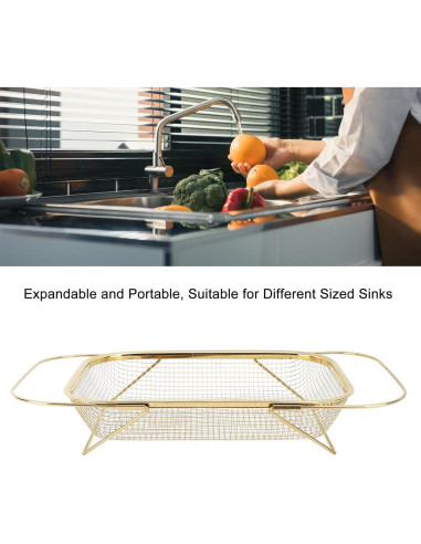 Colador de Fregadero Dpofirs Acero Inoxidable Expandible 46cm