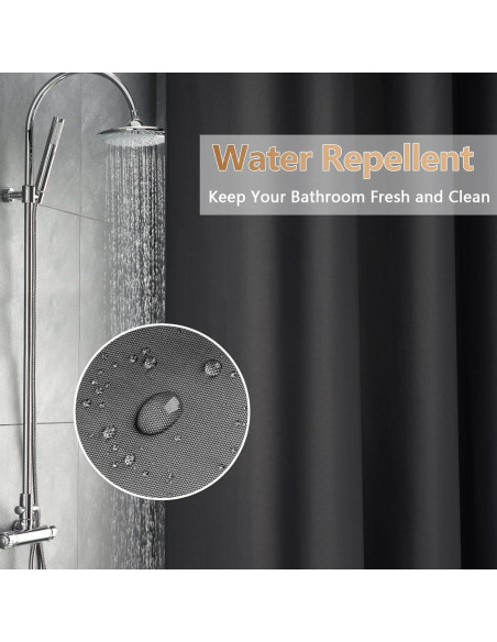 Cortina de Ducha de Tela Gris Carbón Seenus 91 x 198 cm Impermeable