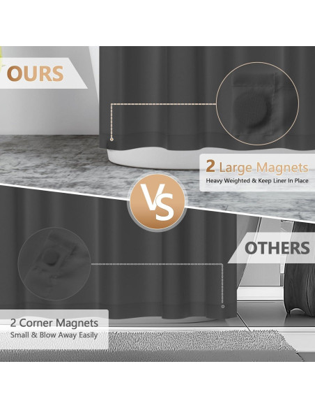 Cortina de Ducha de Tela Gris Carbón Seenus 91 x 198 cm Impermeable