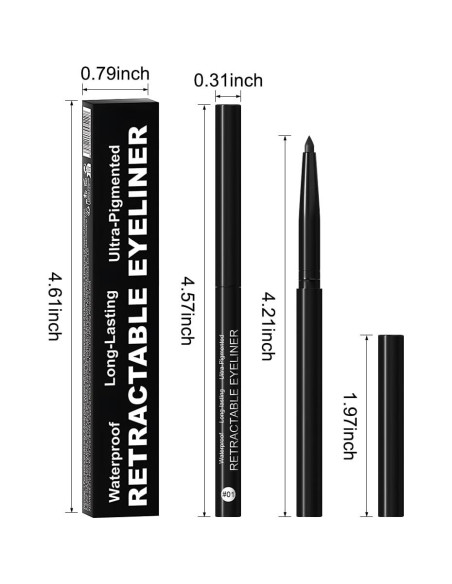 Delineador de Ojos en Gel Evpct Negro a Prueba de Agua 1Pcs