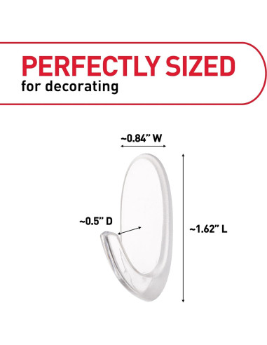 Ganchos de Pared Claros Command Ovalados - 2 Piezas, Soporta 0.45 kg