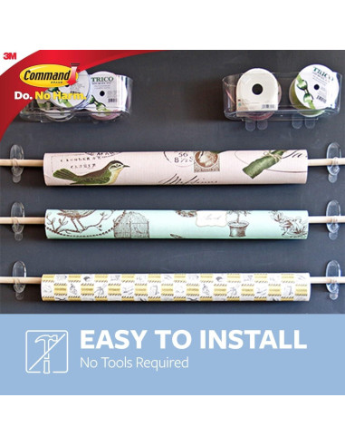 Ganchos de Pared Claros Command Ovalados - 2 Piezas, Soporta 0.45 kg